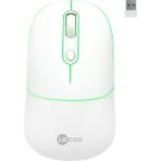 Lecoo WS210 Kablosuz 1600DPI 6 Tuşlu Çift Modlu WiFi + Bluetooth RGB Aydınlatmalı Şarj Edilebilir Sessiz Optik Mouse Beyaz