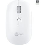 Lecoo WS211 Dual Mod 2.4GHz WiFi + Bluetooth 1600DPI 6 Tuşlu Şarjlı Sessiz Kompakt Kablosuz Optik Mouse Beyaz