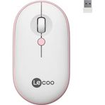 Lecoo WS212 Beyaz Pembe 1600 DPI USB Kablosuz Mouse