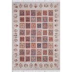 Leczyca Kırmızı Madalyon Modern Geometrik Etnik Desenli Boho Makinada Yıkanabilir Hav Toz Vermez Leke Tutmaz Kaymaz Taban Dijital Makine Baskı Halı Oturma Odası Salon Yolluk Koridor Mutfak Halısı