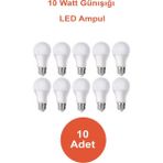 LED 10'lu 10W Ampul Günışığı LED Ampul Enerjı Tasarruflu Ampül 10'lu Gün Işığı E27 LED Ampul 10 Watt