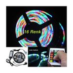 Led 16 Renk 5MT RGB Dış Mekan Şerit Led Kumandalı +2 Amper Adaptör - 5 m