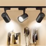 Led 3 Adet 30w Ray Spot Vitrin Mağaza Armatürü1 Metre Raylı Siyah Kasa Beyaz Işık Renk Ray Spot Siyah