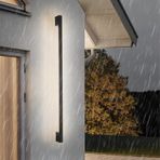 LED Açık Bahçe Duvar Işığı Su Geçirmez Alüminyum Uzun Duvar Aydınlatması Siyah/Beyaz Minimalist Tasarım Dikdörtgen Duvar Aplik Merdiven Balkon Dekorasyonu (80 cm, Siyah Nötr Işık)