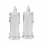 LED Alevsiz Mum Seti, 11 cm Yükseklik, 4.7 cm Çap, 2'li Pilli Sütun Tasarım, Ortam Aydınlatma