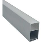 LED Alüminyum Profil Siyah Kasa 1 Metre 85X85MM Opak Pleksi Kapak Yan Kapak Montaj Yayı 8413 - Gümüş