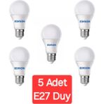 LED Ampul Beyaz Renk 9 Watt Tasarruflu 5li Paket Ampül