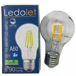 Led Ampül, Filament, Sarı Işık, 6W 2700K E27 A60