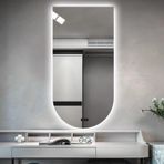 LED Arkadan Aydınlatmalı Makyaj Aynası, 36/48" Banyo Aynası, Dokunmatik Anahtar, 3 Renk Sıcaklığı, Buğu Önleyici, Kısılabilir, Duvara Monte Edilebilir Dekoratif Ayna, 51" (Ters Çevrilmiş 70x120cm