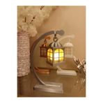 Led Aydınlatmalı Dekoratif Fener Mumluk Dekorasyon23CM 1 ADET LED MUM DAHİLDİR parlak gri plastiktir