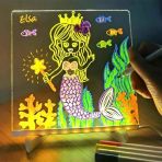 Led Aydınlatmalı Yazı Çizim Tahtası - Küçük Boy 20X20 Cm