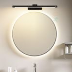 LED ayna lambası, banyo duvar lambaları, hareket sensörlü döner duvar aydınlatması, şalterli duvar aydınlatması, modern duvar lambası, oturma odası, banyo, makyaj masası için (siyah beyaz ışık, 60 cm)