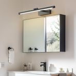 LED ayna lambası, banyo duvar lambaları, hareket sensörlü döner duvar aydınlatması, şalterli duvar aydınlatması, modern duvar lambası, oturma odası, banyo, makyaj masası için (siyah nötr ışık, 40 cm)