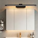 LED ayna lambası, banyo duvar lambaları, hareket sensörlü döner duvar aydınlatması, şalterli duvar aydınlatması, modern duvar lambası, oturma odası, banyo, makyaj masası için (siyah sıcak ışık, 60 cm)