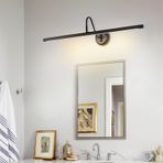LED ayna lambası, banyo duvar lambası, 360° döndürülebilir, ayarlanabilir açı, duvar aydınlatması, resim aydınlatması, oturma odası, yatak odası, makyaj masası, banyo için (siyah sıcak ışık, 100 cm)