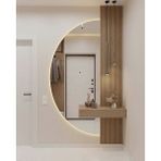 LED Ayna, Yarımay Ayna, Dekoratif Ayna, Duvar Aynası, Konsol Aynası, Holl Aynası, Günışığı LED - 120X60