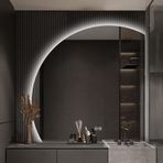 LED Banyo Aynası – Akıllı Dokunmatik, Buğu Önleyici, 3 Ayarlanabilir Renk Sıcaklığına Sahip, 60 x 60 cm Ölçülerinde, Modern Ev Dekorasyonu İçin Arkadan Aydınlatmalı Makyaj Aynası (60L x 60W cm)
