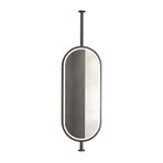 LED Banyo Vanity Ayna Ayarlanabilir Parlaklık Tavana Monte Giriş veya Vestiyer için Özelleştirilebilir Bom Uzunluğu Siyah Kaplama 40x120cm