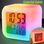 Led Dijital Renkli Masa Saati Alarm Termometre Tarih Masaüstü Saat (5067)