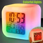 Led Dijital Renkli Masa Saati Alarm Termometre Tarih Masaüstü Saat (5296)