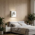 LED Duvar Lambası 350° Dönen Anahtarlı Duvar Lambası Modern İç Mekan Alüminyum Duvar Aydınlatmaları Minimalist Dikdörtgen Tasarım Merdiven Okuma Noktası (Beyaz Işık, Beyaz)