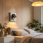 LED Duvar Lambası 350° Dönen Anahtarlı Duvar Lambası Modern İç Mekan Alüminyum Duvar Aydınlatmaları Minimalist Dikdörtgen Tasarım Merdiven Okuma Noktası (Sıcak Işık, Gri)
