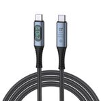 LED Ekranlı 240W USB C - USB C Hızlı Şarj Kablosu, (48V/5A) USB-C PD 3.1, Naylon Örgülü Tip C Erkek - Erkek Kablo Kablosu, MacBook Pro/Air/iPad/Google/HP/Lenovo/Samsung için Dizüstü Veri Kablosu