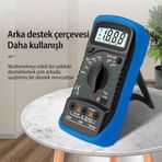 Led Ekranlı Dijital Multimetre Ölçü Aleti, Işıklı Ekranlı Elektrik Akım Ölçer, Silikon Kılıflı Açılabilir Ayaklı Multimetre, Voltmetre Ampermetre Ohmmetre Elektrik Test