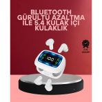LED Ekranlı Şarj Kutulu Kablosuz Kulaklık Net Arama Özellikli