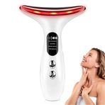 Led Ekranlı Yüz ve Boyun Kırışıklık Giderici Masaj Aleti - 3 Farklı Renk Etkili Mod, Titreşimli Cilt Sıkılaştırıcı, Boyun ve Gıdı Zayıflatıcı Etki, Yüz Şekillendirici, Cilt Güzelleştirme Cihazı