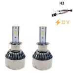 Led Far Ampulu İcin Kucuk Kasa Beyaz H3/36W /4800Lm /12 / Laam901
