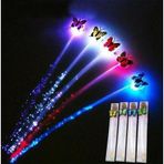 Led Fiber Optik Işıklı Kelebek Saç Klipsi Eğlenceli ve Şık Parti Aksesuarı
