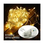 LED Fişli Lamba 10 Metre 100 LED Gün Işığı Yılbaşı Çam Ağacı Süsü - Pembe
