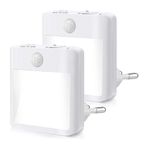 LED Gece Lambası, DORESshop Gece Işıkları Duvara Takılır [2 Paket], Akşamdan Şafağa Sensörlü, Kısılabilir Gece Lambaları, Banyo, Koridor, Yatak Odası, Çocuk Odası, Merdiven, Yumuşak Whi için Ayarlanab