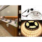 Led Home Mutfak Dolabı İçin Şerit LED + 12V Adaptör Tak Çalıştır Aç Kapa Anahtarlı - 1 m - Gün Işığı