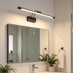 LED iç mekan duvar lambası, banyo, ayna, su geçirmez, çekme ipli duvar lambası, duvar aydınlatması, 350° döndürülebilir, modern alüminyum, demir, yatak odası, oturma odası için (60 cm, siyah nötr ışık