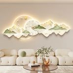 Led Işıklı 3D Duvara Asılan Duvar Resmi Takılabilir Güç Kaynağı Duvar Sanatı Heykeller Manzara Resmi Dekoratif Tablo Modern Duvar Sanatı Dekor Yatak Odası Oturma Odası Ofis (A,47,2 * 15,7 inç/120 x 40