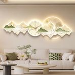 Led Işıklı 3D Duvara Asılan Duvar Resmi Takılabilir Güç Kaynağı Duvar Sanatı Heykeller Manzara Resmi Dekoratif Tablo Modern Duvar Sanatı Dekor Yatak Odası Oturma Odası Ofis (B, 39,3 * 13,7 inç/100 x