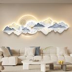 Led Işıklı 3D Duvara Asılan Duvar Resmi Takılabilir Güç Kaynağı Duvar Sanatı Heykeller Manzara Resmi Dekoratif Tablo Modern Duvar Sanatı Dekor Yatak Odası Oturma Odası Ofis (C, 47,2 * 15,7 inç/120 x