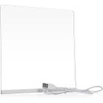 LED Işıklı Akrilik Yazı Tahtası – 20x20 cm Şeffaf Masaüstü Not Panosu, USB Bağlantılı, 7 Renkli Kalem ve Stand Dahil, Çocuklar İçin Eğlenceli Yazı Tahtası, Masa Dekoratif Ledli Işık Panosu (20x30 Cm)