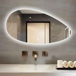 LED Işıklı Banyo Aynası - Ev Yatak Odası ve Banyo Duvar Dekoru için Patlamaya Dayanıklı Camlı Ayarlanabilir Üç Renkli Makyaj Aynası - Modern Aydınlatma Çözümü