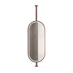 LED Işıklı Banyo Vanity Ayna Ayarlanabilir Parlaklık Tavana Monte Giriş veya Vestiyer için Özelleştirilebilir Boyut Bronz Kaplama 50x80cm