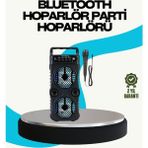 LED Işıklı Kablosuz Hoparlör – Bluetooth Fm Radyolu Taşınabilir Şarjlı - HS5525-1644 - Çok Renkli
