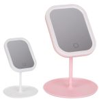 Led Işıklı Makyaj Aynası Masa Üstü 3 modlu Sarj Edilebilir (pembe, kare)