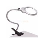 Led Işıklı Mandallı Büyüteç 130 Mm Işıklı Masa Lambası Pilli
