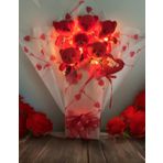 Led Işıklı, Premium Yumoş Kırmızı Peluş Ayıcık Buketi, Sevgiliye, Doğum Gününe Hediye