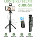 LED Işıklı Selfie Çubuğu Bluetooth Kumandalı Kablosuz Tripot Selfie Monopod Selfie Stick ( Lisinya )