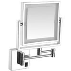 LED Işıklı Tıraş Aynası, 1x/3x Büyütme, Çift Taraflı, Uzatılabilir Tasarım, Banyo için Modern ve Şık