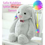 LED IŞIKLI, Uyku Arkadaşı Uzun Kulak Bunny Peluş Tavşan 65cm Pembe