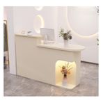 LED Işıklı ve Kilitli Çekmeceli Resepsiyon Masası, Dükkanlar, Ofisler, Oturma Odaları, Salonlar ve Mağazalar için Sandık - Modern Resepsiyon Masası (A, G 100 CM/L39,3 İNÇ)